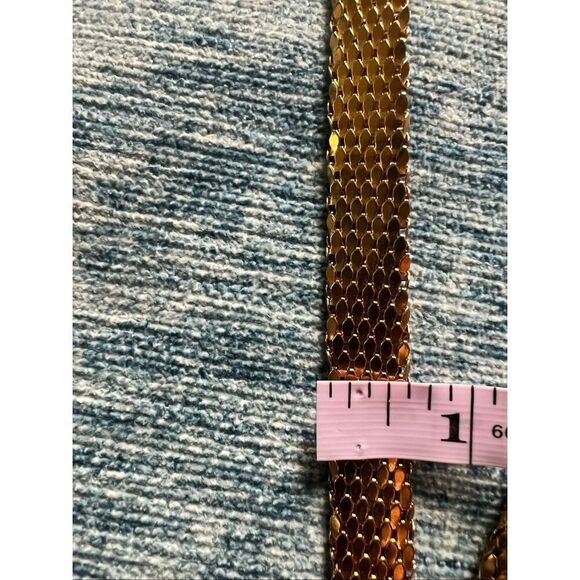 Vintage Gold Tone Brass Fish Scale Metal Belt - Picture 5 of 6